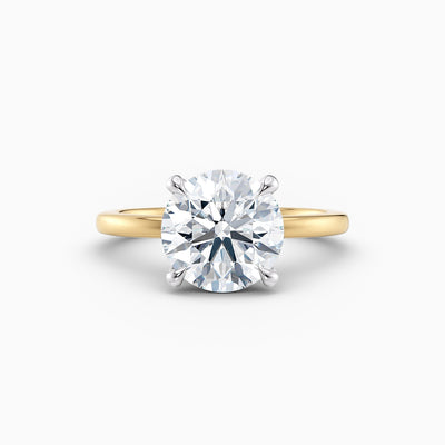 The Alicia round brilliant lab grown diamond solitaire engagement ring with hidden halo