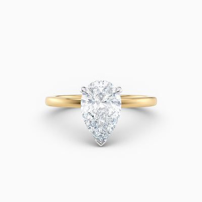 The Alicia pear shaped lab grown diamond engagement ring with hidden halo, hand-crafted in Brisbane