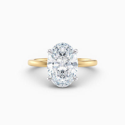 The Alicia oval lab grown diamond engagement ring with hidden halo, hand-crafted in Brisbane