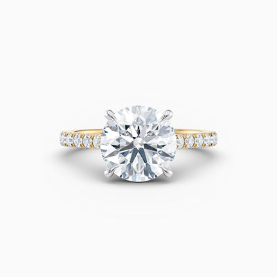 The Sophia round brilliant lab grown diamond engagement ring with hidden halo and cathedral diamond band