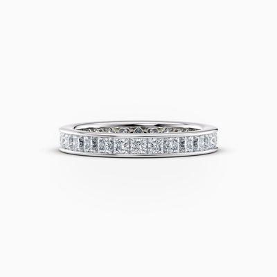 The Kitty channel set princess cut lab grown diamond wedding band, hand-crafted in Brisbane