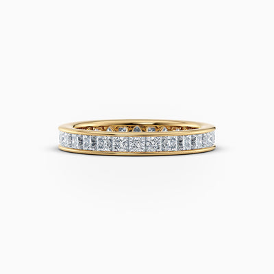 The Kitty channel set princess cut lab grown diamond wedding band, hand-crafted in Brisbane