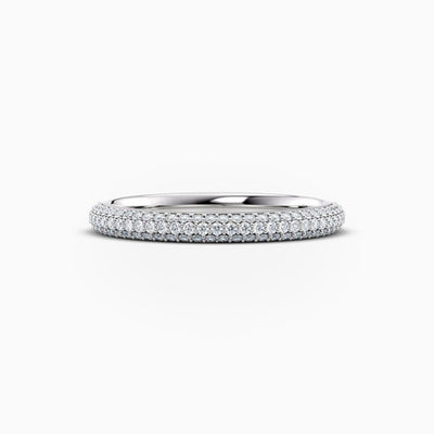 The Charlotte triple row micro pavé lab grown diamond wedding band, hand-crafted in Brisbane