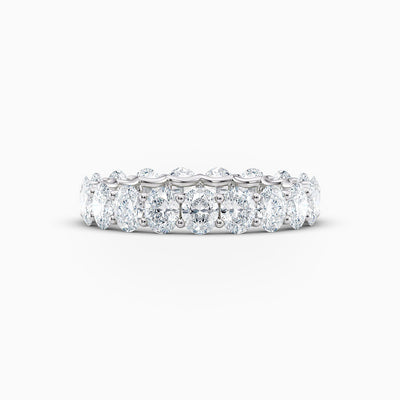 The Letitia oval lab grown diamond wedding band, over 2.5 carats set side by side