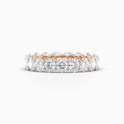 The Letitia oval lab grown diamond wedding band, over 2.5 carats set side by side