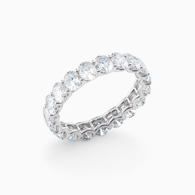 The Letitia oval lab grown diamond wedding band, over 2.5 carats set side by side
