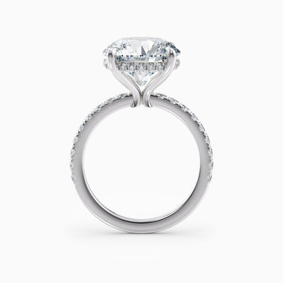 5.01ct round brilliant lab grown diamond solitaire engagement ring in platinum, ready to ship