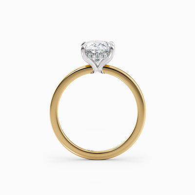 The Alicia oval lab grown diamond engagement ring with hidden halo, hand-crafted in Brisbane