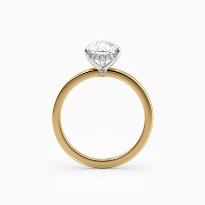 The Alicia pear shaped lab grown diamond engagement ring with hidden halo, hand-crafted in Brisbane