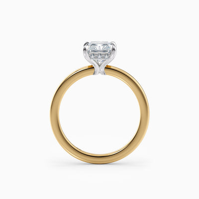 The Alicia radiant cut lab grown diamond engagement ring with hidden halo, hand-crafted in Brisbane