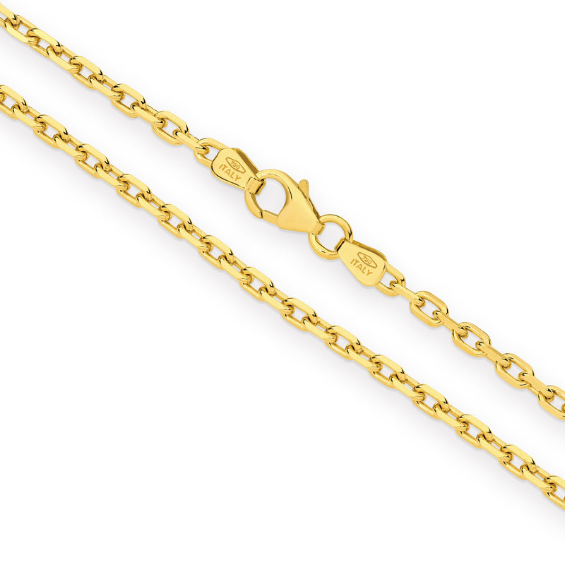Cleopatra Diamond Cut Anchor Chain 2.2mm in solid gold