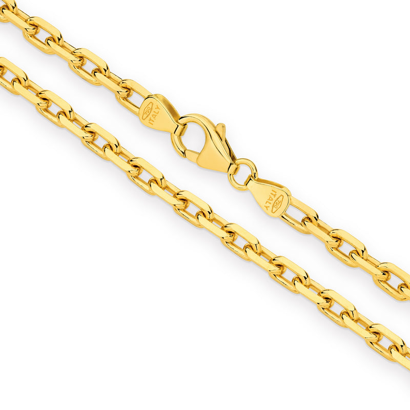 Cleopatra Diamond Cut Anchor Chain 3.02mm in solid gold