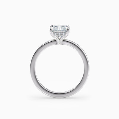 The Alicia radiant cut lab grown diamond engagement ring with hidden halo, hand-crafted in Brisbane