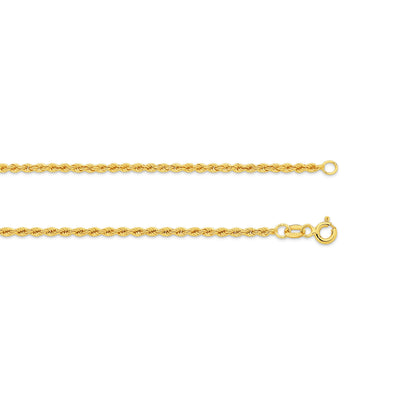 Calista Hollow Diamond Cut Rope Chain 2.2mm