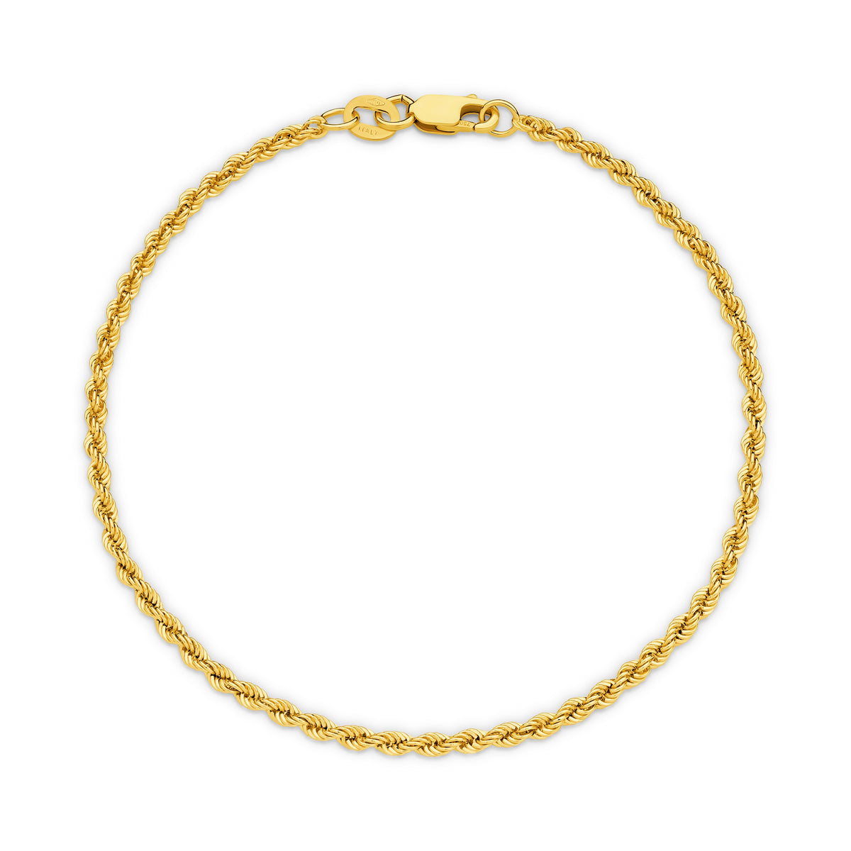 Calista Hollow Diamond Cut Rope Bracelet 2.2mm