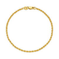 Calista Hollow Diamond Cut Rope Bracelet 2.2mm