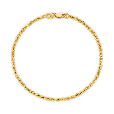 Calista Hollow Diamond Cut Rope Bracelet 2.2mm