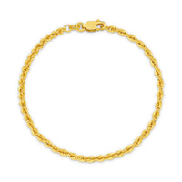 Calista Hollow Diamond Cut Rope Bracelet 2.75mm