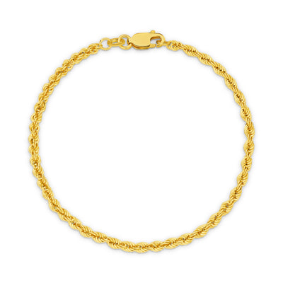 Calista Hollow Diamond Cut Rope Bracelet 2.75mm