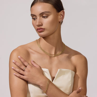 Calista Hollow Diamond Cut Rope Bracelet 2.75mm