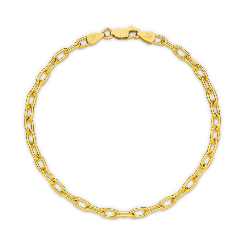 Celeste Paperclip Bracelet 3.60mm in solid gold