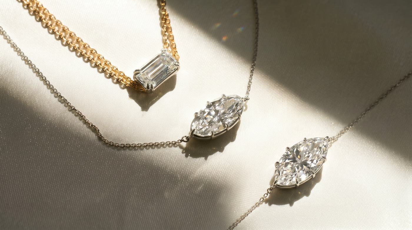 The Evermore collection of one of a kind lab-grown diamond heirloom pendants