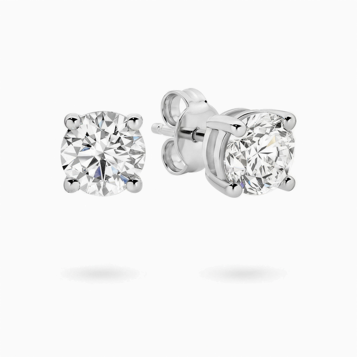 Julia round brilliant lab grown diamond stud earrings in 18ct gold, handcrafted in Brisbane