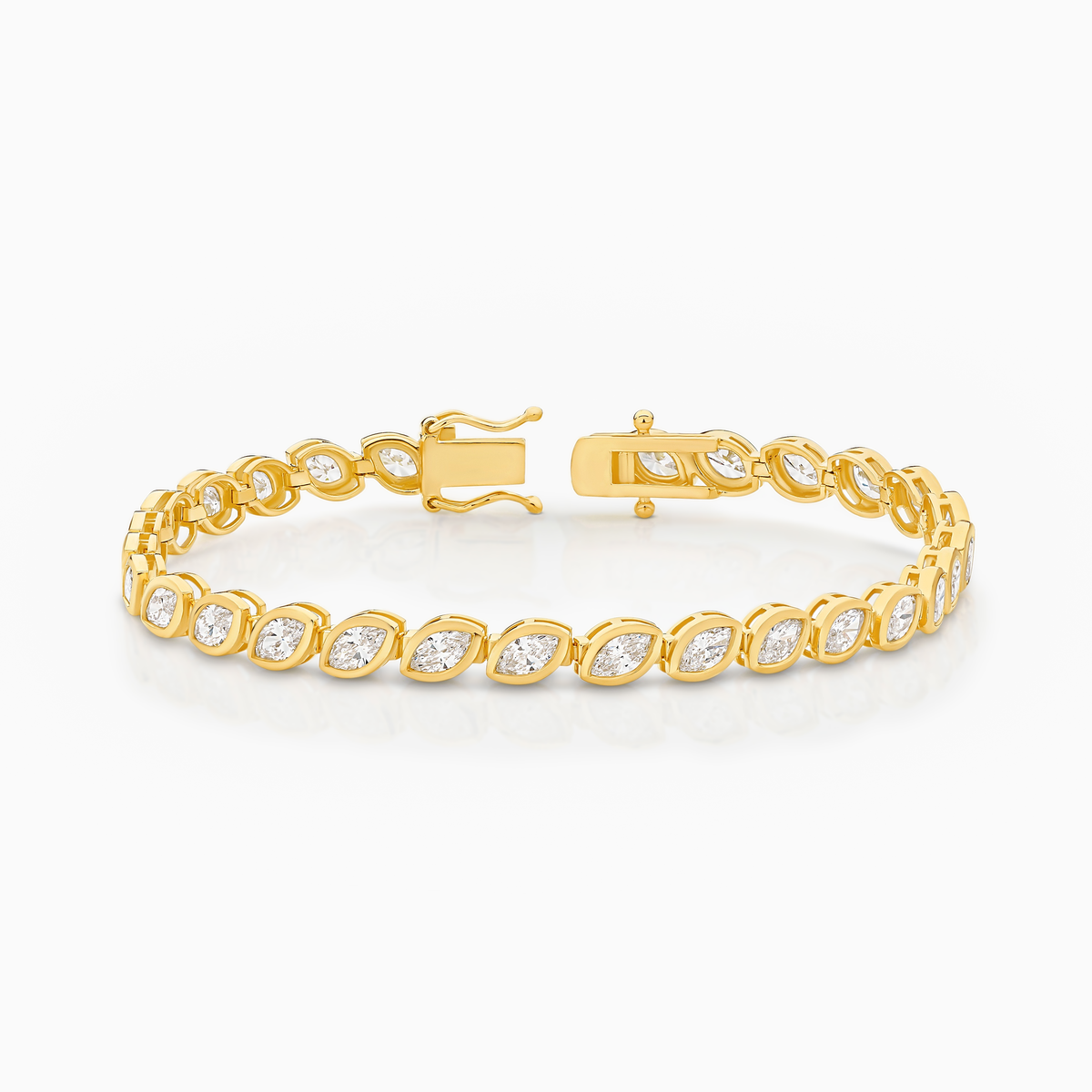 Venus Marquise Cut Bezel Set Lab-Grown Diamond Tennis Bracelet (5.00ct TW)