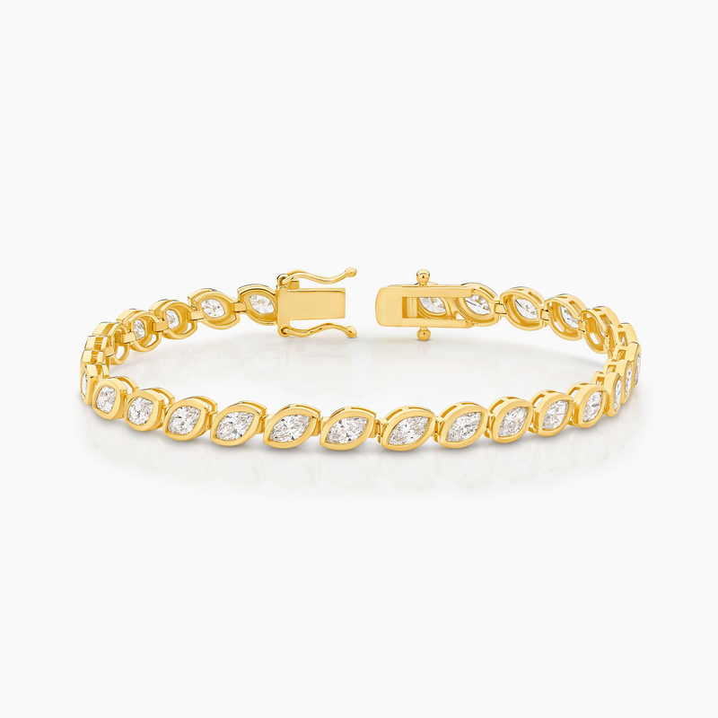 Venus Marquise Cut Bezel Set Lab-Grown Diamond Tennis Bracelet (5.00ct TW)