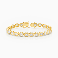 Venus Oval Cut Bezel Set Lab-Grown Diamond Tennis Bracelet (7.50ct TW)