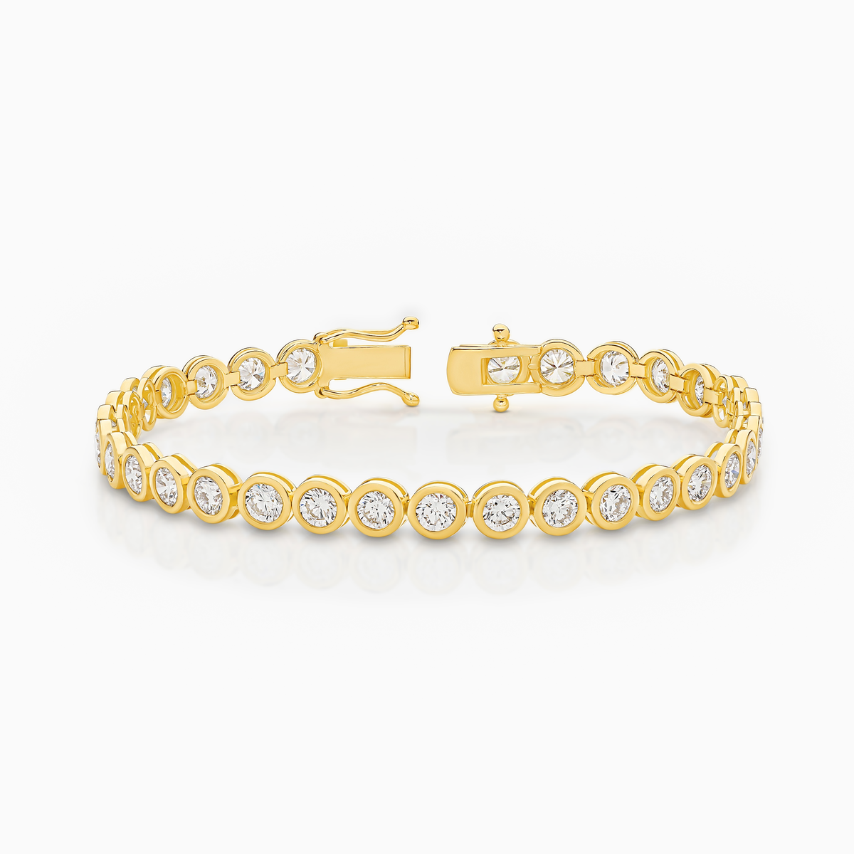 Venus Round Cut Bezel Set Lab-Grown Diamond Tennis Bracelet (8.00ct TW)