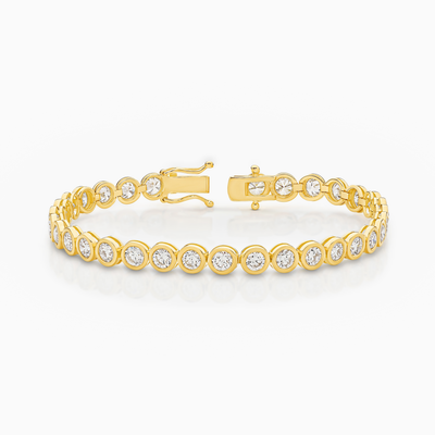 Venus Round Cut Bezel Set Lab-Grown Diamond Tennis Bracelet (8.00ct TW)
