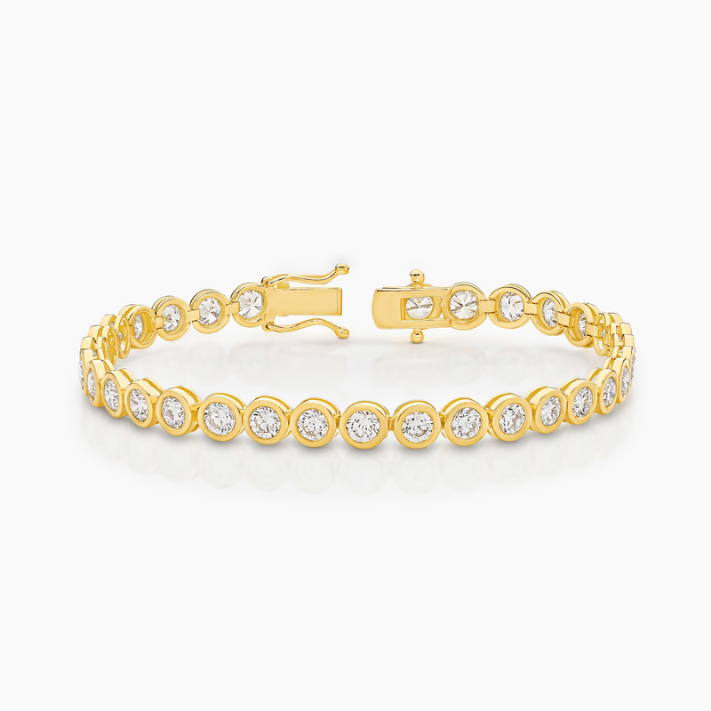 Venus Round Cut Bezel Set Lab-Grown Diamond Tennis Bracelet (8.00ct TW)