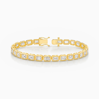 Venus Emerald Cut Bezel Set Lab-Grown Diamond Tennis Bracelet (9.50ct TW)