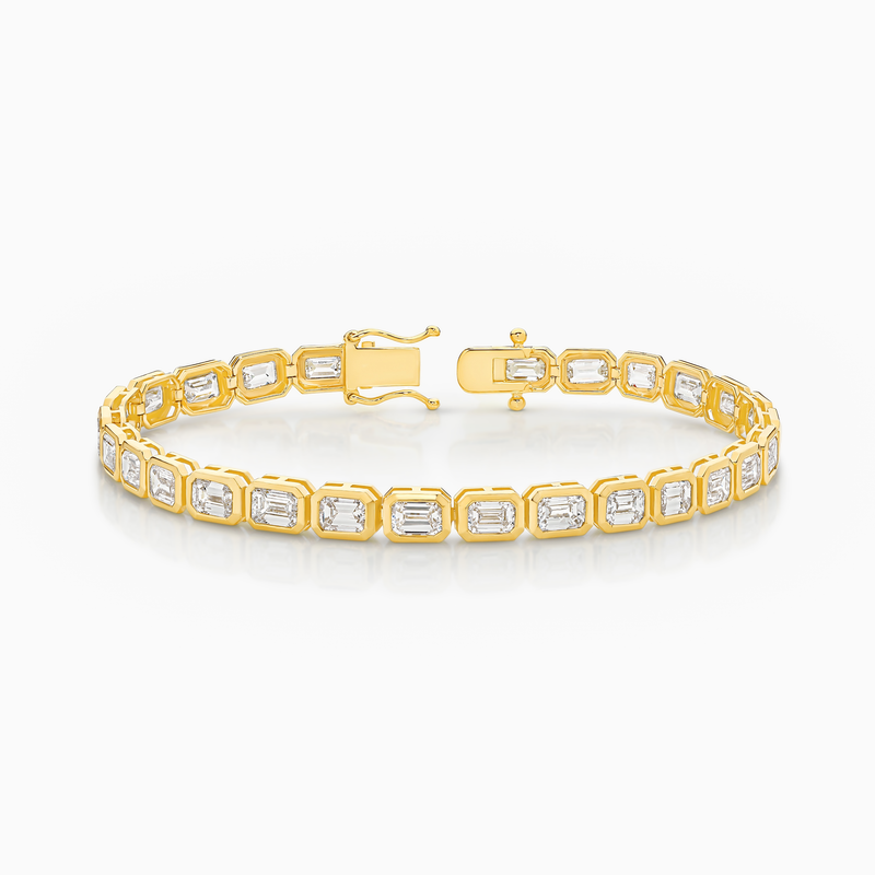 Venus Emerald Cut Bezel Set Lab-Grown Diamond Tennis Bracelet (9.50ct TW)