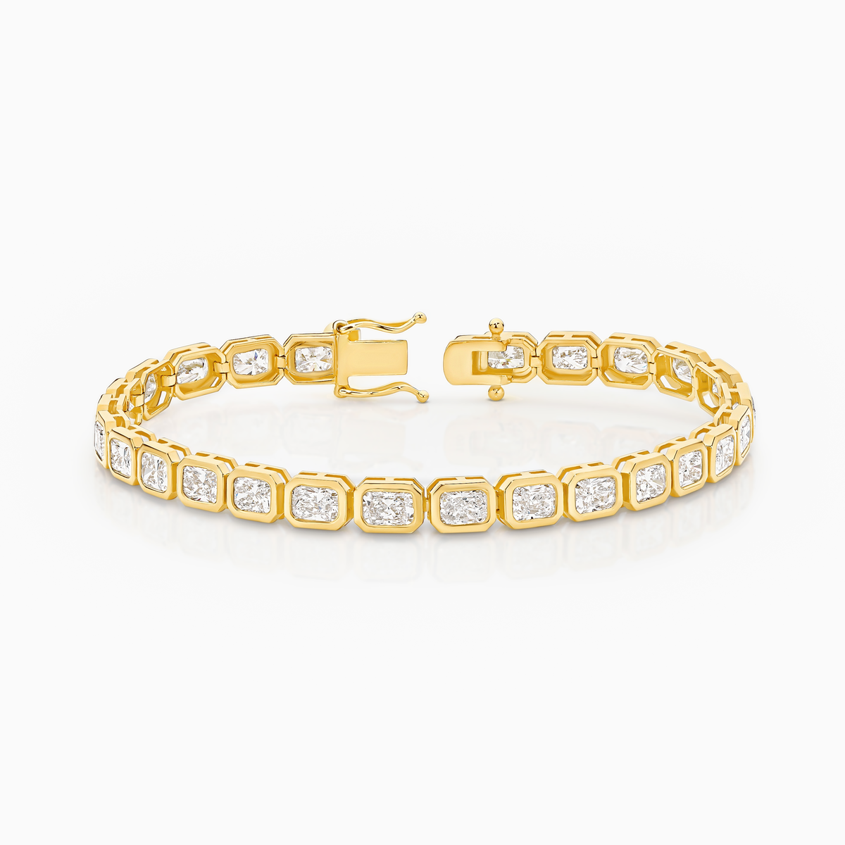 Venus Radiant Cut Bezel Set Lab-Grown Diamond Tennis Bracelet (9.50ct TW)