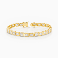 Venus Radiant Cut Bezel Set Lab-Grown Diamond Tennis Bracelet (9.50ct TW)