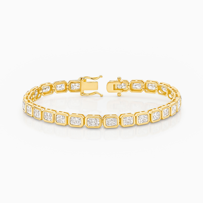 Venus Radiant Cut Bezel Set Lab-Grown Diamond Tennis Bracelet (9.50ct TW)