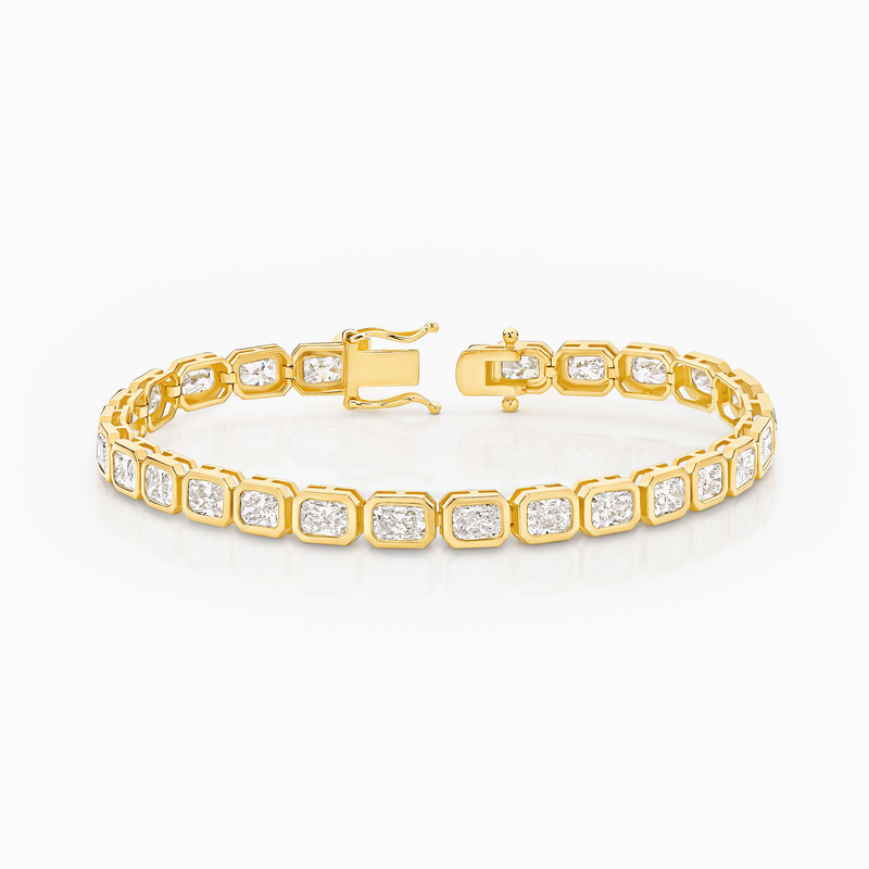 Venus Radiant Cut Bezel Set Lab-Grown Diamond Tennis Bracelet (9.50ct TW)