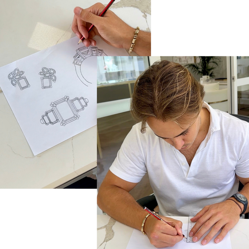 Custom engagement ring design consultation at the Orlaithea Brisbane workshop
