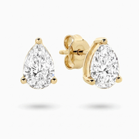 Julia | 2ct Pear Lab Grown Diamond Stud Earrings | 18ct Gold