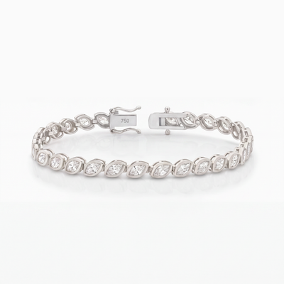 Venus Marquise Cut Bezel Set Lab-Grown Diamond Tennis Bracelet (5.00ct TW)