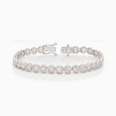 Venus Round Cut Bezel Set Lab-Grown Diamond Tennis Bracelet (8.00ct TW)
