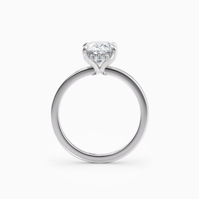 The Alicia oval lab grown diamond engagement ring with hidden halo, hand-crafted in Brisbane