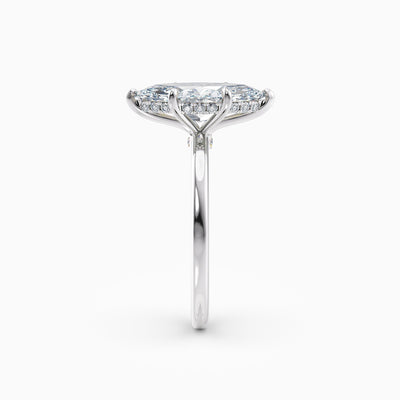 The Alicia marquise lab grown diamond engagement ring with hidden halo, hand-crafted in Brisbane